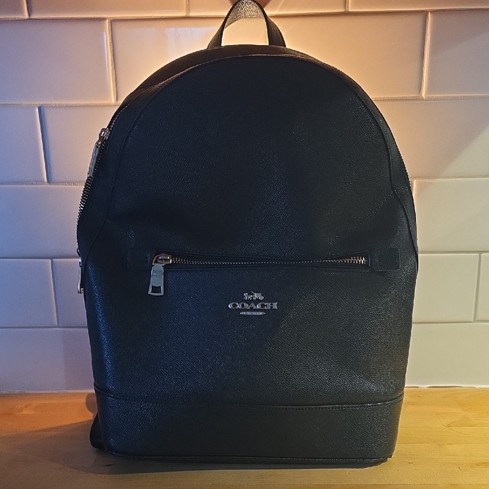 Coach Black Saffiano Leather Backpack